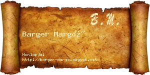 Barger Margó névjegykártya